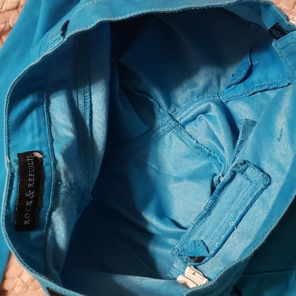 Rock & Republic pants women's size 3 electric blue Banshee lightweight - Picture 13 of 16